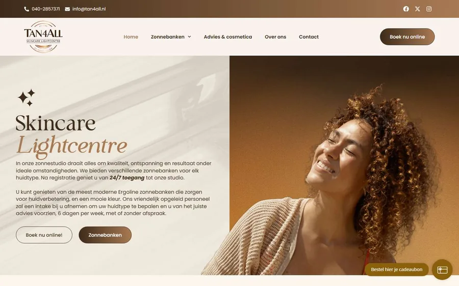 Schermafbeelding van de website van Tan4all